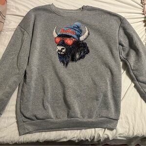 Gray Buffalo Graphic Men's Sweater